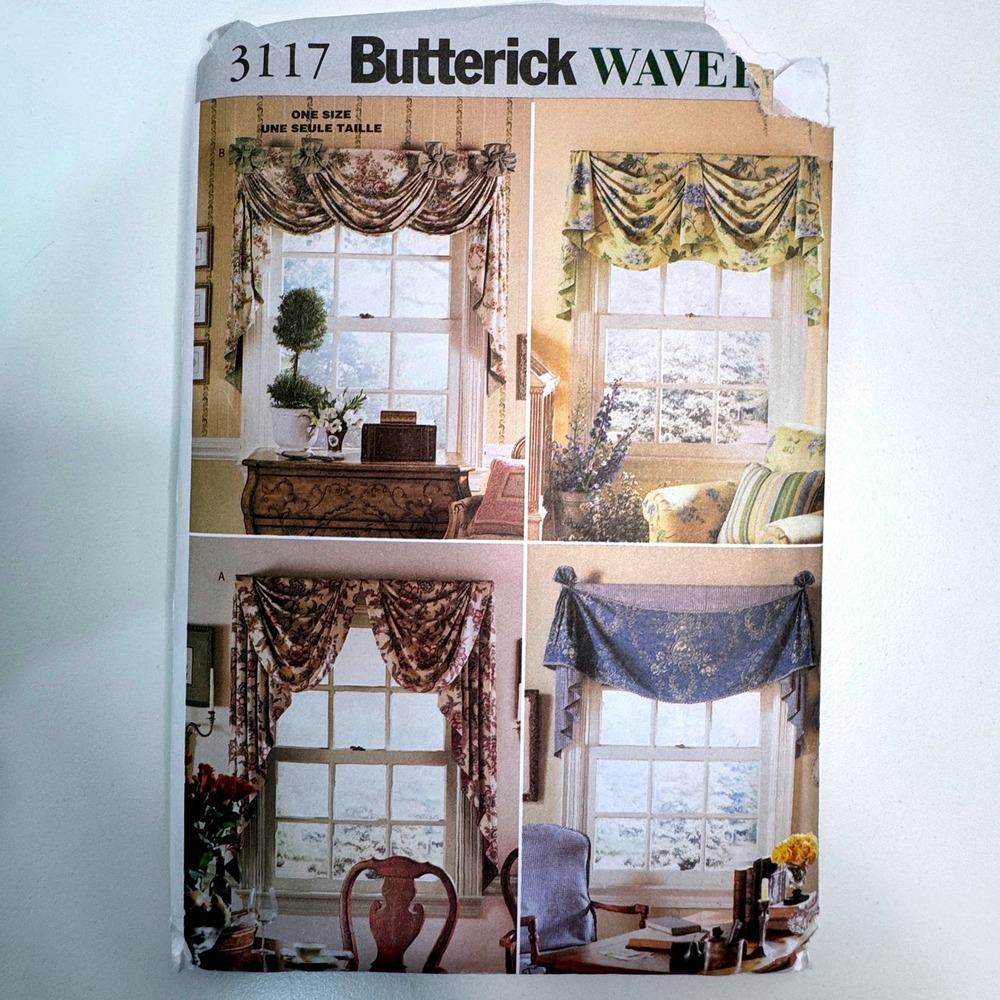 BUTTERICK 3117 Waverly Valance Window Treatment Home Decor Uncut Sewing Pattern